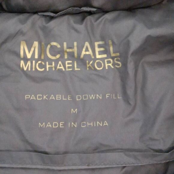 Michael Kors Women's Packable Down Fill Hoodie Puffer Jacket Brown Medium - Picture 6 of 9